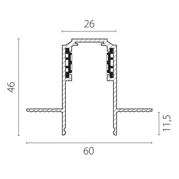 Трек встраиваемый UNO 48V 2м (Заглушки и декоративный экран в комплекте) Uno Lightstar 509226