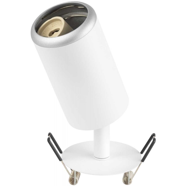 Светильник встраиваемый алюминиевый ЭРА KL106 WH/SL под лампу MR16 GU10 белый/серебро матовый Б0061634