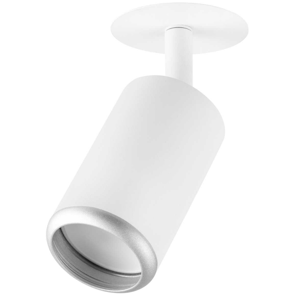 Светильник встраиваемый алюминиевый ЭРА KL106 WH/SL под лампу MR16 GU10 белый/серебро матовый Б0061634