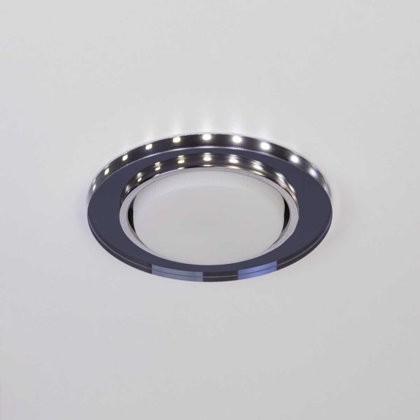 Светильник встраиваемый cо светодиодной подсветкой ЭРА DK LD51 BK под лампу GX53 черный Б0057468