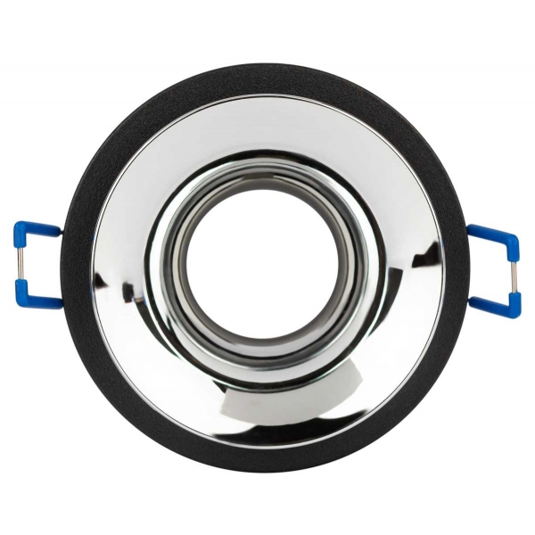 Светильник встраиваемый декоративный ЭРА KL103 BK/CH под лампу MR16 GU5.3 черный/хром Б0056355