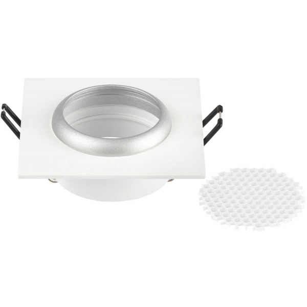 Светильник встраиваемый алюминиевый ЭРА KL110 WH/SL под лампу MR16 GU5.3 белый/серебро матовый Б0061532