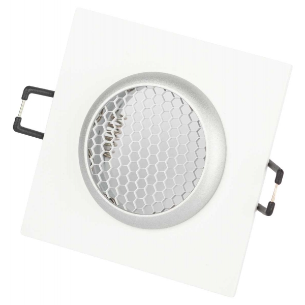 Светильник встраиваемый алюминиевый ЭРА KL110 WH/SL под лампу MR16 GU5.3 белый/серебро матовый Б0061532