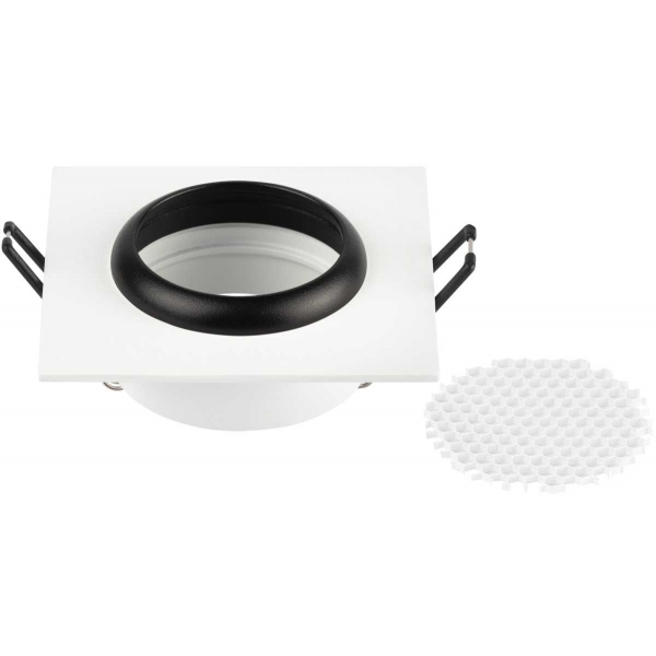 Светильник встраиваемый алюминиевый ЭРА KL110 WH/BK под лампу MR16 GU5.3 белый/черный матовый Б0061531