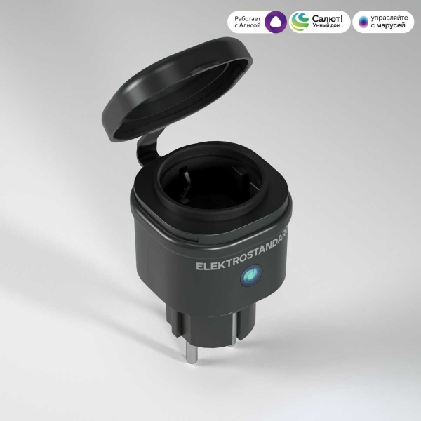 Умная розетка с мониторингом энергопотребления Elektrostandard 76102/00 черная a065376