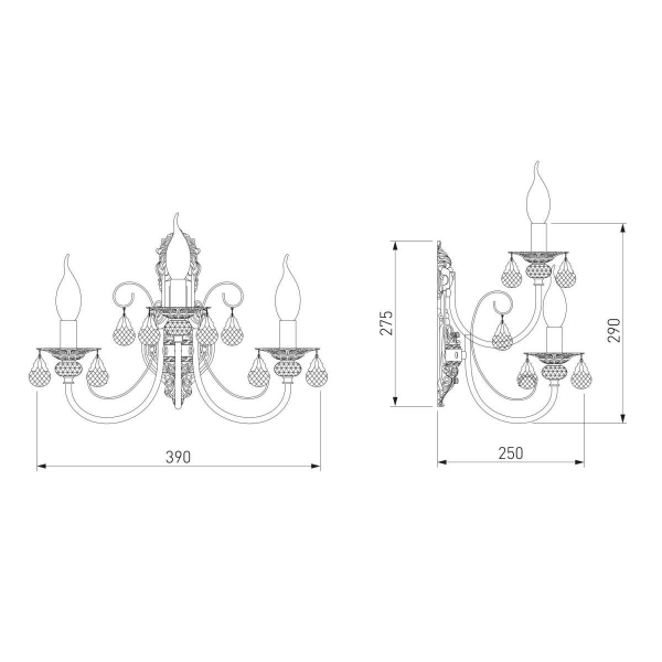 Бра Eurosvet Alda 3305/3 латунь/прозрачный хрусталь Strotskis a072113