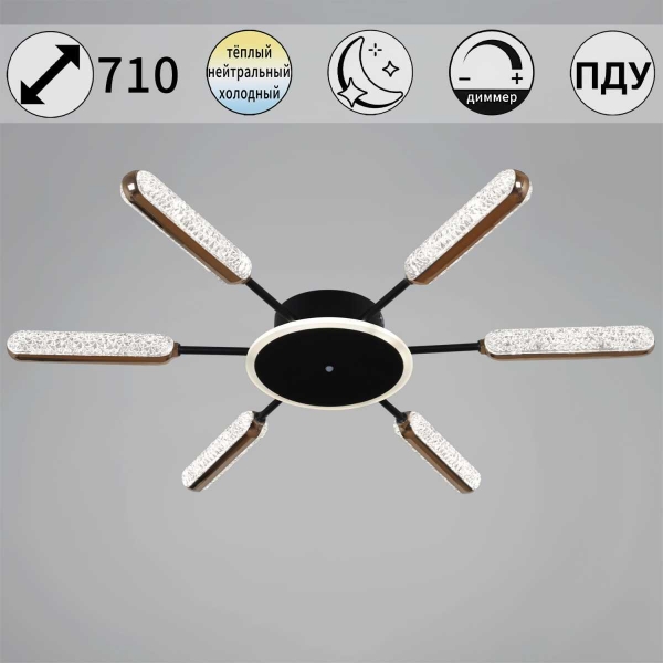 Потолочная люстра Reluce 08290-0.3-06 BK+GD