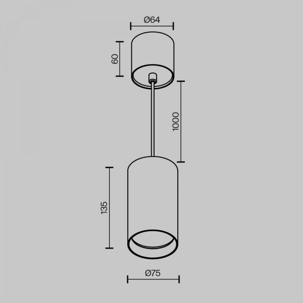Подвесной светодиодный светильник Maytoni Technical Vol P100PL-20W4K-W