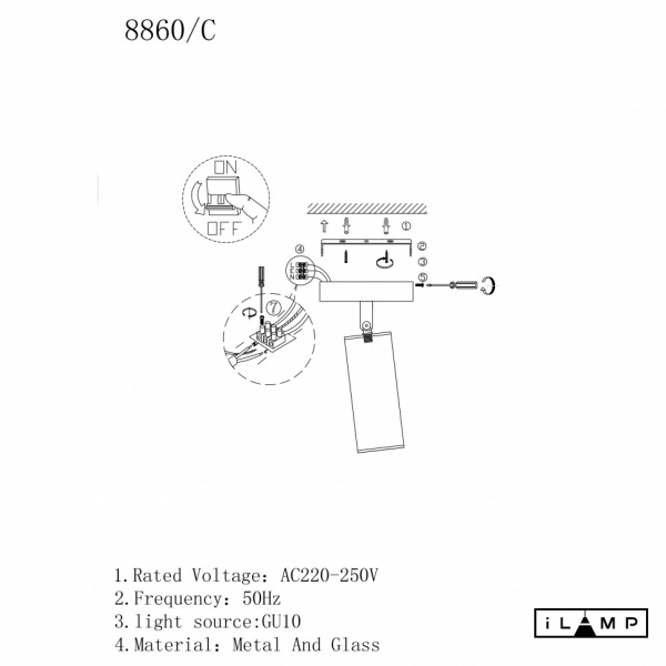 Спот iLamp Plum 8861C BR-BK