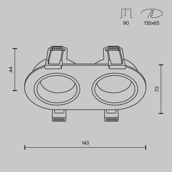 Встраиваемый светильник Maytoni Technical Downlight Share DL126-02-GU10-W