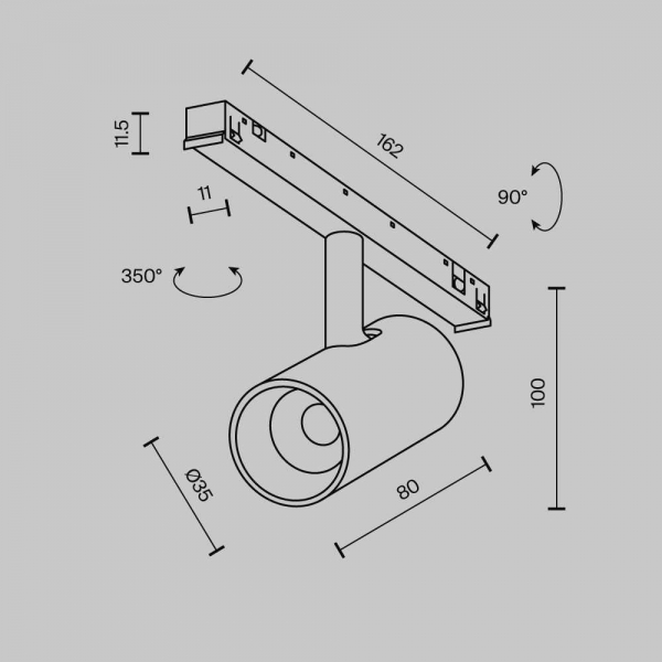 Трековый светильник Maytoni Technical EXILITY X Focus Led TR243-5W4K-B
