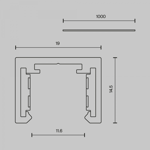 Шинопровод 1 м Exility X накладной Maytoni Technical EXILITY X Busbar trunkings Exility X TRX239-411B
