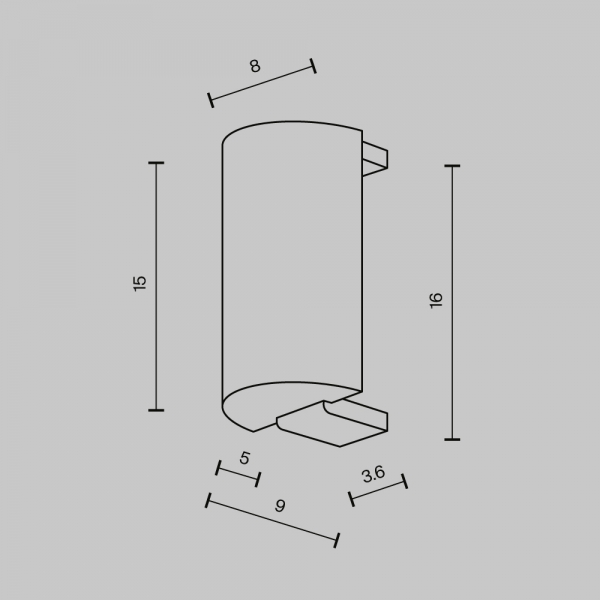 Заглушка торцевая для шинопровода Flarity,1 шт., латунь Maytoni Technical FLARITY Accessories for tracks Flarity TRA154EC-BS