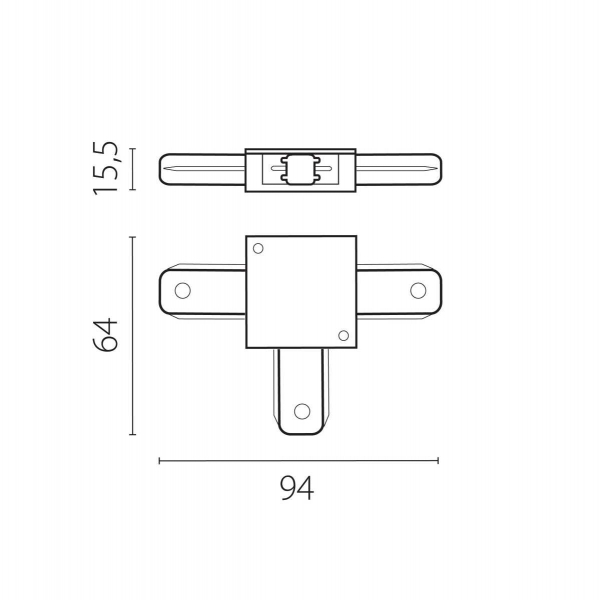 Соединитель T-образный однофазный к 50202X-P, 50203X-P Lightstar Barra 502137-P
