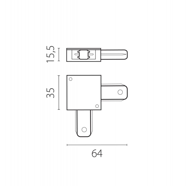 Угловое соединение для трека к 50202X-P, 50203X-P Lightstar Barra 502126-P