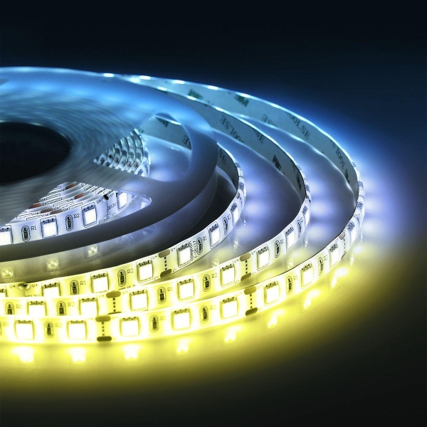 Светодиодная лента Apeyron 14,4W/m 60LED/m 5050SMD теплый/холодный белый 5M 222ОО