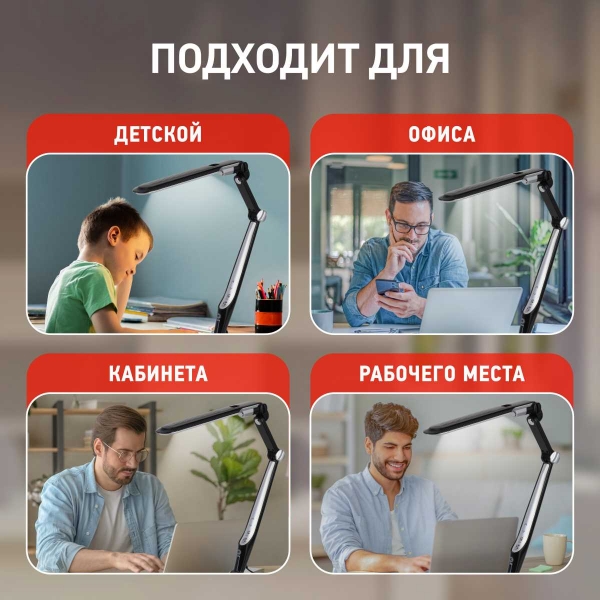 Настольная лампа ЭРА NLED-496-12W-BK Б0052767