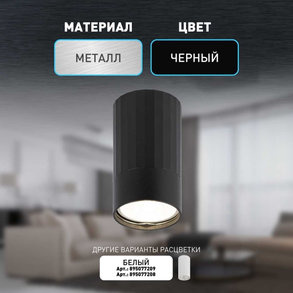 Настенно-потолочный светильник ЭРА OL32 BK Б0056376