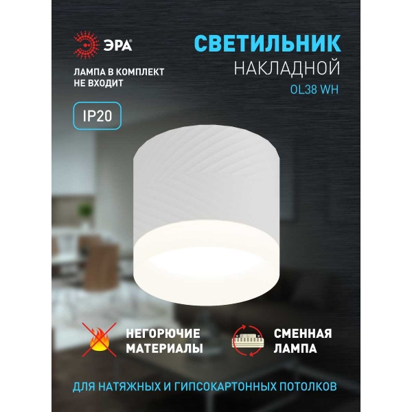 Настенно-потолочный светильник ЭРА OL38 WH Б0056387