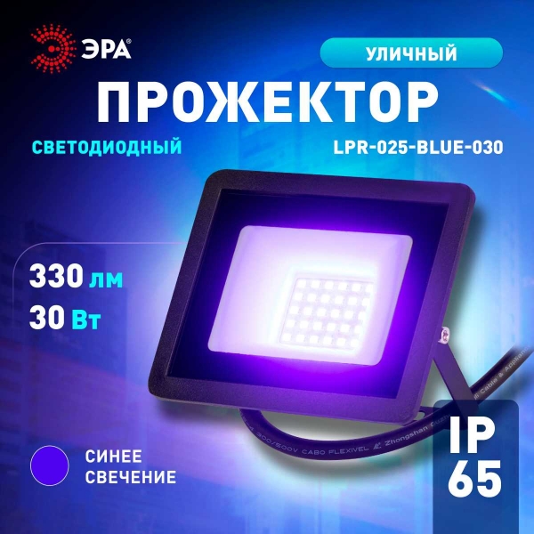 Прожектор светодиодный уличный ЭРА LPR-025-BLUE-030 Б0064716