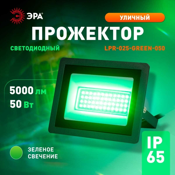 Прожектор светодиодный уличный ЭРА LPR-025-GREEN-050 Б0064715