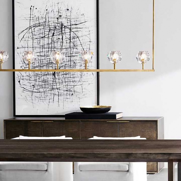 Подвесная люстра Imperium Loft Rh Boule De Cristal Linear Chandelier 6 Nickel 240203-22
