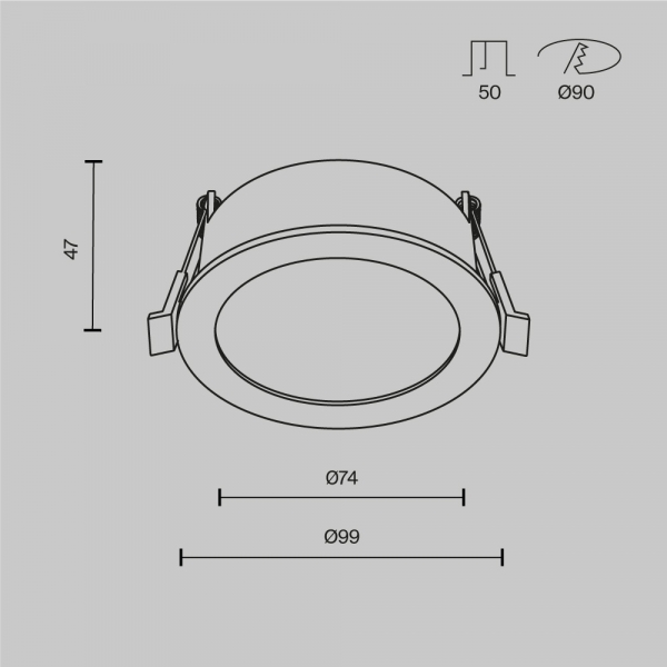 Встраиваемый светильник Maytoni Technical Downlight Orb DL130-GX53-W