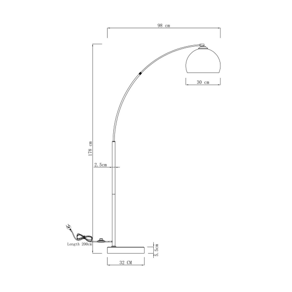 Торшер Moderli Arco V10994-F