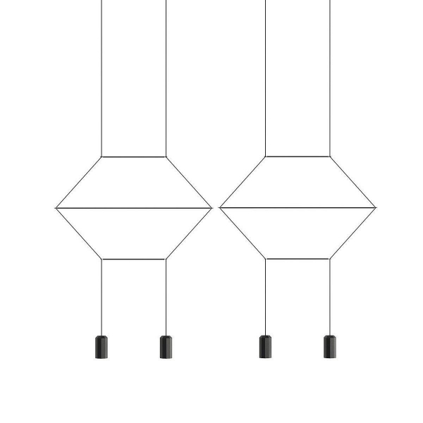 Подвесной светильник Imperium Loft Via Wireflow Polyhedral 4 Lineal Pendant Light 144326-22
