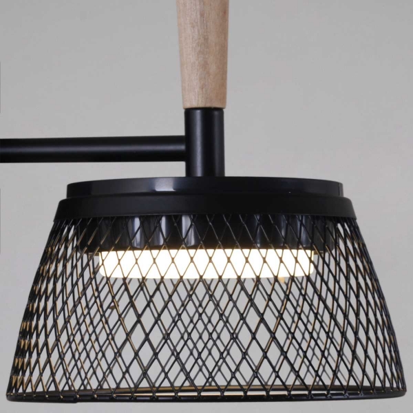 Потолочная люстра Reluce 09837-0.3-05 BK+WOOD