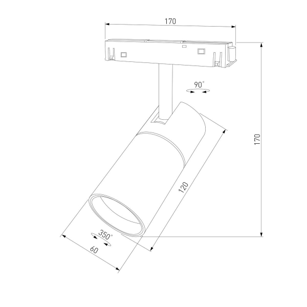 Трековый светильник 12W 3000K белый Elektrostandard 85012/01_система Слим a072617