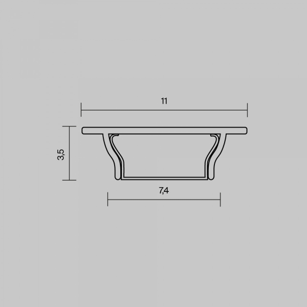 Алюминиевый профиль накладной 11x3,5 с вертикальным изгибом ALM-1103-S-2M Maytoni Led Strip 631017